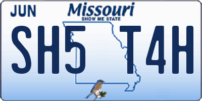 MO license plate SH5T4H