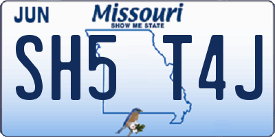 MO license plate SH5T4J