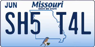 MO license plate SH5T4L
