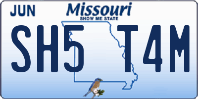 MO license plate SH5T4M