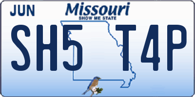 MO license plate SH5T4P