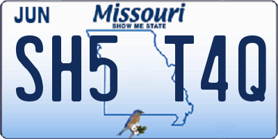 MO license plate SH5T4Q