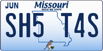MO license plate SH5T4S