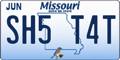 MO license plate SH5T4T