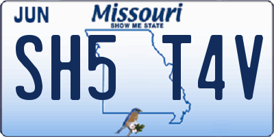 MO license plate SH5T4V