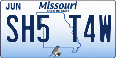 MO license plate SH5T4W