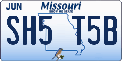 MO license plate SH5T5B