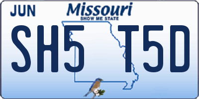 MO license plate SH5T5D