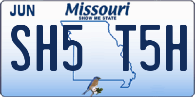 MO license plate SH5T5H
