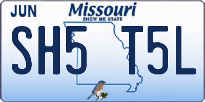MO license plate SH5T5L
