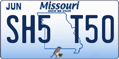 MO license plate SH5T5O