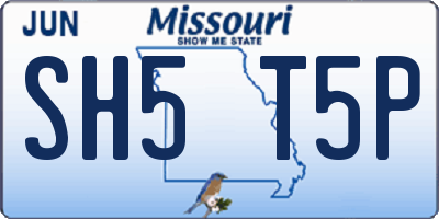 MO license plate SH5T5P