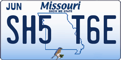 MO license plate SH5T6E