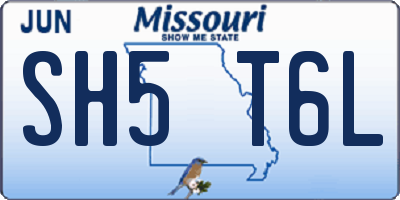 MO license plate SH5T6L