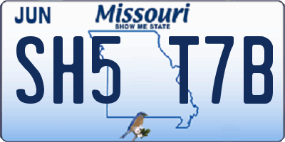 MO license plate SH5T7B