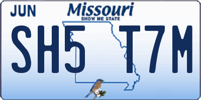 MO license plate SH5T7M