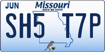 MO license plate SH5T7P