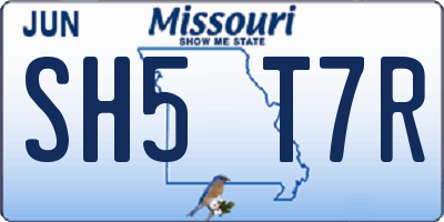 MO license plate SH5T7R