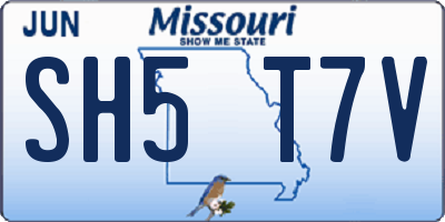 MO license plate SH5T7V