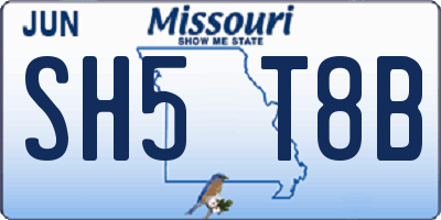 MO license plate SH5T8B