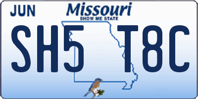MO license plate SH5T8C