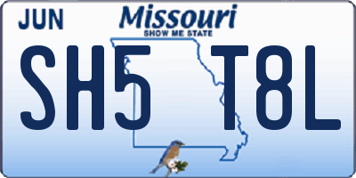 MO license plate SH5T8L