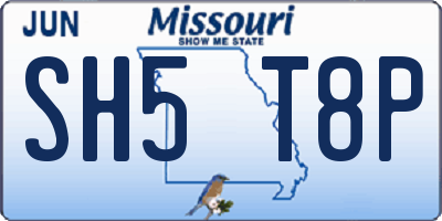MO license plate SH5T8P