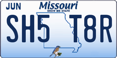MO license plate SH5T8R