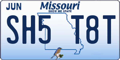 MO license plate SH5T8T