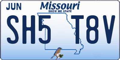 MO license plate SH5T8V