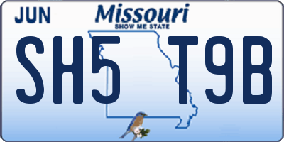 MO license plate SH5T9B