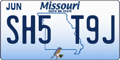 MO license plate SH5T9J