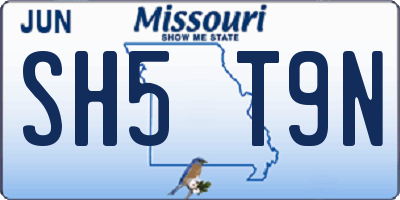 MO license plate SH5T9N