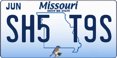 MO license plate SH5T9S