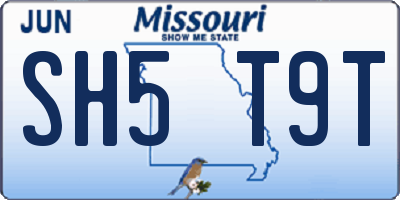 MO license plate SH5T9T