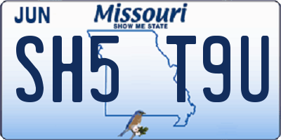 MO license plate SH5T9U