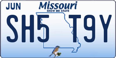 MO license plate SH5T9Y
