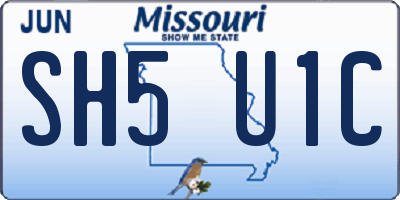 MO license plate SH5U1C