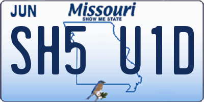 MO license plate SH5U1D