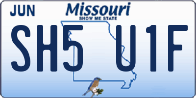 MO license plate SH5U1F