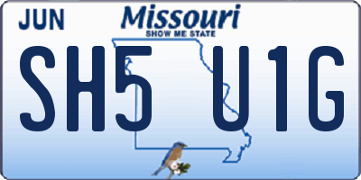 MO license plate SH5U1G