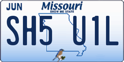 MO license plate SH5U1L