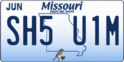 MO license plate SH5U1M