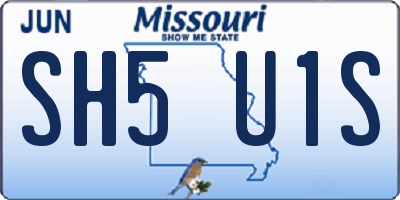 MO license plate SH5U1S