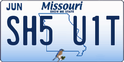 MO license plate SH5U1T