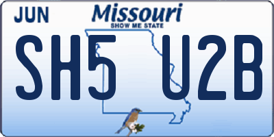 MO license plate SH5U2B
