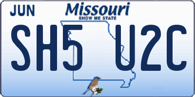 MO license plate SH5U2C