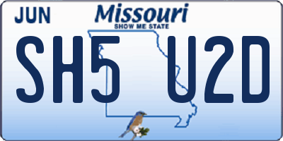 MO license plate SH5U2D