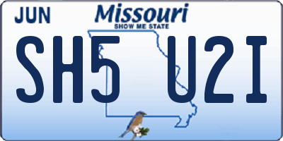 MO license plate SH5U2I
