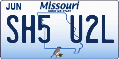 MO license plate SH5U2L